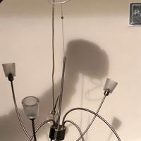 Lampadario a sospensione argento satinato