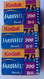 3 tre Rullini scaduti Kodak Farbwelt Klassik 200