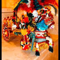 Cm 35 Carrettino Anni ‘70 In Legno Cavallo Cartape