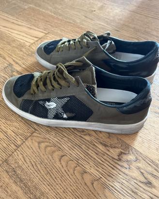 Golden Goose nr 45 Pelle Nabuk/Nero verde militare
