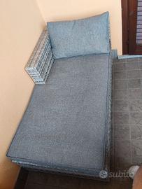 Chaise longue da esterno / Lettino in polyrattan c