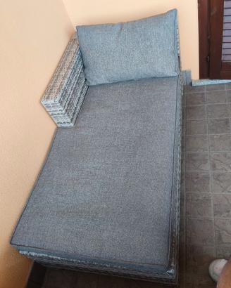 Chaise longue da esterno / Lettino in polyrattan c
