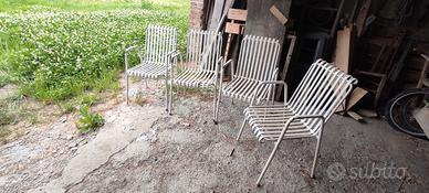 sett di sedie in ferro 