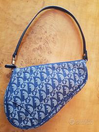 Christian Dior borsa spalla mini saddle tessuto 