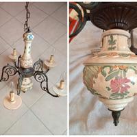 lampadario in porcellana vintage