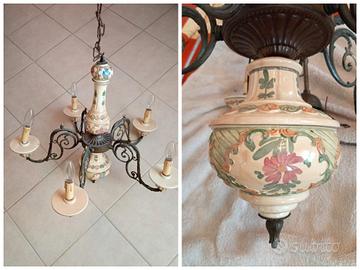 lampadario in porcellana vintage