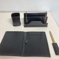 SET DA SCRIVANIA IN PELLE NERA