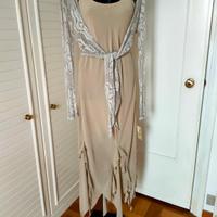 Vestito lungo beige + coprispalle