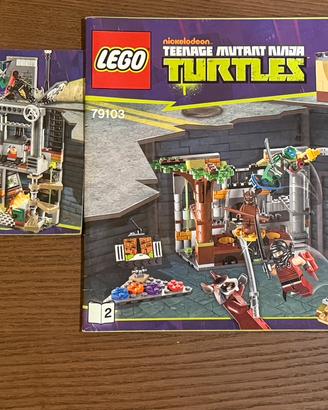 LEGO Turtles 79103 Turtle Lair Attack completo