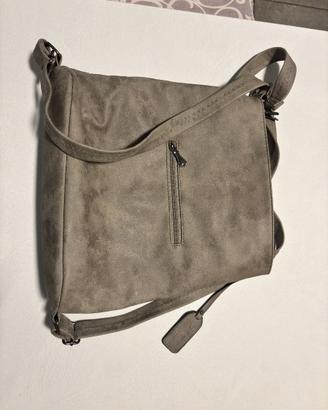 Borsa zaino donna tortora con tracolla regolabile