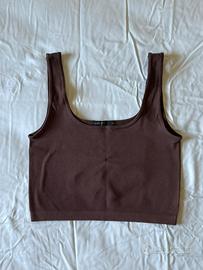 Top corto a coste marrone - House Brand