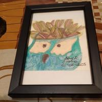 Gufetto con piantina di peperomia