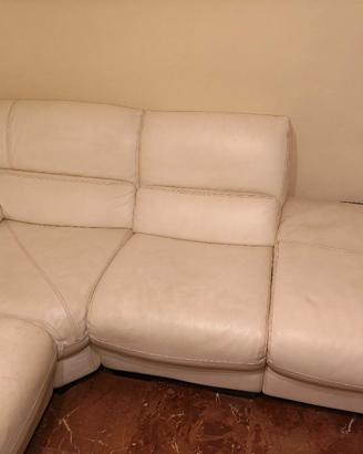 Divano in Pelle Bianco Max Relax