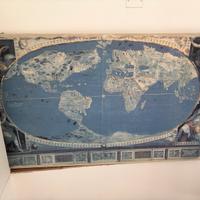 Mappa del mondo  - Tela con telaio in legno