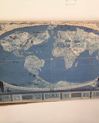 Mappa del mondo  - Tela con telaio in legno