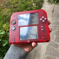 nintendo 2ds rosso trasparente 
