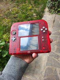 nintendo 2ds rosso trasparente 