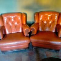 Poltrone in pelle Vintage