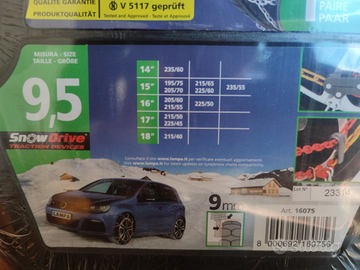 Catene da neve Lampa misura 9,5 NUOVE