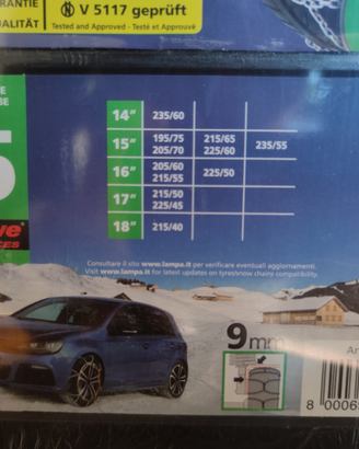 Catene da neve Lampa misura 9,5 NUOVE