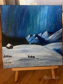 Quadro dipinto a mano – Paesaggio di montagna
