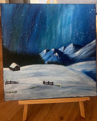 Quadro dipinto a mano – Paesaggio di montagna