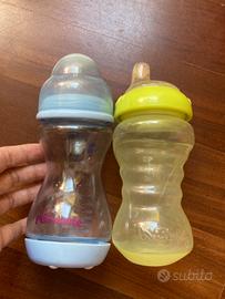 2 ciuccie/biberon 'pommette' e 'nuby'