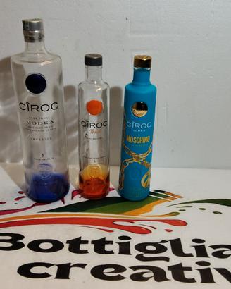 TRIS VODKA CIROC BOTTIGLIE VUOTE 