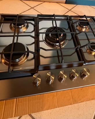 Piano cottura a gas inox 5 fuochi Franke