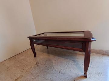 Tavolino salotto Bacheca in Legno e Vetro Apribile