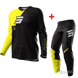 COMPLETO MOTO CROSS MAGLIA + PANTALONE SHOT GIALLO