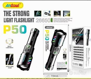 Torcia Professionale Andowl P50 – Ultra-Luminosa, 