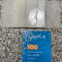 4 custodie CD-DVD +83 buste trasparenti per CD-DVD