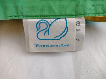 Piumino vera piuma d'oca letto singolo