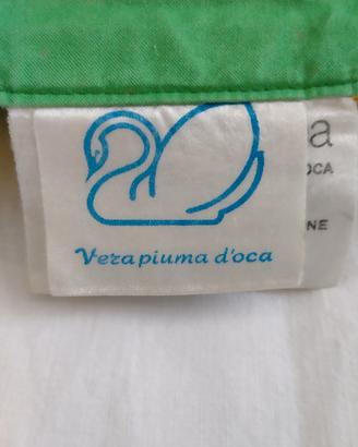 Piumino vera piuma d'oca letto singolo