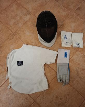 Completo per Scherma Maschera corazzetta guanto