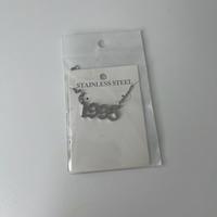 Collana 1995 in acciaio inossidabile argento Y2K