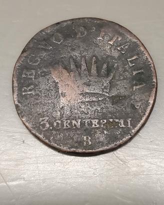 Napoleone regno d'Italia 3 centesimi 1810 B