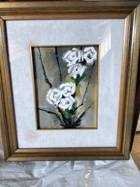 Menegazzo P. - Fiori bianchi olio su tela