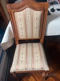 6 sedie in legno, imbottite