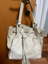 Borsa Twin Set in pelle color avorio