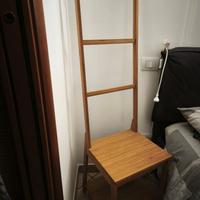 Sedia con portasciugamani colore bambù