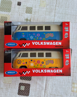 Modellini Welly Volkswagen Van T1 Hippie Anni 60
