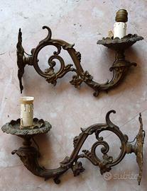 Grandi lampade antiche da palazzo, in bronzo