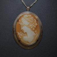 Stupendo cammeo ciondolo retro argento Inglese