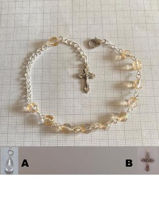 100 Bracciali-Caviglie mezzocristallo 6mm