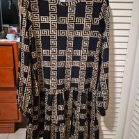 vestito cotone  nero  e marrone 