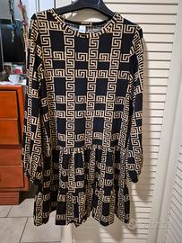 vestito cotone  nero  e marrone 