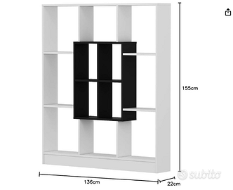 Libreria HOMIDEA MARS totalmente bianca