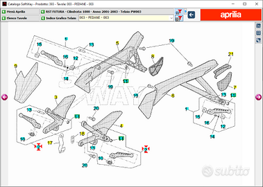 -Coppia pedane ant Aprilia RSV 1000 AP8146467